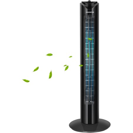 Aigostar Ventilador de Torre, Silencioso, 3 Velocidades, Oscilación de 85º, Temporizador 120 min, 82 cm de Alto, Diseño