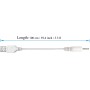 OSTENT 3600mAh Batería Recargable Cable de Carga para Nintendo Wii Mando a Distancia - Blanco