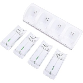 Estación de Carga de Control Remoto para Wii/Wii U con Paquete de 4 Baterías Recargables de 2800 MAh, Estación de Carga de