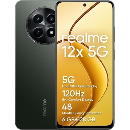 realme Teléfono Móvil 12x 5G 6+128GB, Procesador 5G de 6 NM, Cámara con IA de 50 MP, Diseño Ultrafino de 7,89 mm, Gran batería