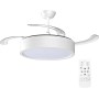 LEDUNI Ventilador de techo con luz con mando, Motor DC 30W+36 W Luz LED,temporizador, 6 velocidades, aspas retráctiles, 3