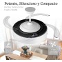 LEDUNI Ventilador de techo con luz con mando, Motor DC 30W+36 W Luz LED,temporizador, 6 velocidades, aspas retráctiles, 3