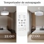 LEDUNI Ventilador de techo con luz con mando, Motor DC 30W+36 W Luz LED,temporizador, 6 velocidades, aspas retráctiles, 3