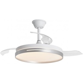 Ventilador de techo con luz con mando 50CM, 3 aspas, Motor DC 30W+Luz LED 68W,temporizador, 6 velocidades, aspas retráctiles, 3