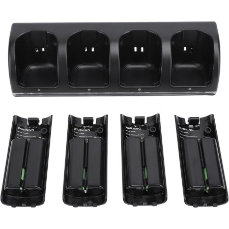 Estación de Carga de Control Remoto para Wii/Wii U con Paquete de 4 Baterías Recargables de 2800 MAh, Estación de Carga de