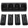 Estación de Carga de Control Remoto para Wii/Wii U con Paquete de 4 Baterías Recargables de 2800 MAh, Estación de Carga de