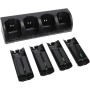 Estación de Carga de Control Remoto para Wii/Wii U con Paquete de 4 Baterías Recargables de 2800 MAh, Estación de Carga de