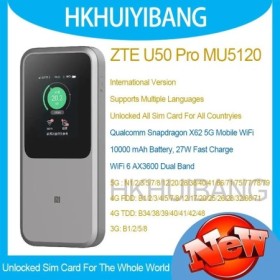 ZTE 5G WiFi de bolsillo 6 Pro Max U50 Pro MU5120 banda Dual 10000mAh 5