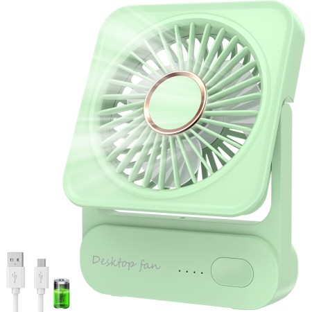 Ajgvq Ventilador de Mesa USB, Ventilador Portátil Regulable en 3 Velocidades, Ventiladors Pequeño Silencioso Recargable para