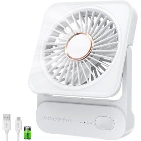 Ajgvq Ventilador de Mesa USB, Ventilador Portátil Regulable en 3 Velocidades, Ventiladors Pequeño Silencioso Recargable para