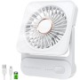 Ajgvq Ventilador de Mesa USB, Ventilador Portátil Regulable en 3 Velocidades, Ventiladors Pequeño Silencioso Recargable para