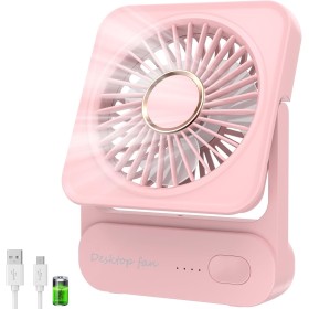 Ajgvq Ventilador de Mesa USB, Ventilador Portátil Regulable en 3 Velocidades, Ventiladors Pequeño Silencioso Recargable para