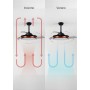CREATE / WIND CLEAR M/Ventilador de techo con luz madera oscura con mando / 40W, Ø108 cm, temporizador, 6 velocidades, aspas