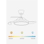 CREATE / WIND CLEAR M/Ventilador de techo con luz madera oscura con mando / 40W, Ø108 cm, temporizador, 6 velocidades, aspas