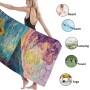 Toalla de playa de girasol vibrante, toalla de baño de microfibra floral colorida, secado rápido, suave, absorbente, sin arena,