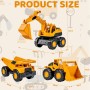GYHWOFUL Juego de 3 juguetes para excavadoras, juguetes de arena para arenero y playa, camioneta, excavadora y excavadora con