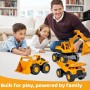 GYHWOFUL Juego de 3 juguetes para excavadoras, juguetes de arena para arenero y playa, camioneta, excavadora y excavadora con