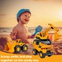 GYHWOFUL Juego de 3 juguetes para excavadoras, juguetes de arena para arenero y playa, camioneta, excavadora y excavadora con