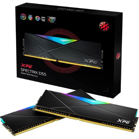 ADATA Módulo de memoria SPECTRIX D55 DDR4 RGB 3200 MHz 16GB (2x8GB), dual package , High Performance