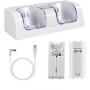 OSTENT Charger Dock Station + 2 Paquetes de baterías compatibles con el Mando a Distancia Nintendo Wii Color Blanco