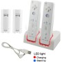 OSTENT Charger Dock Station + 2 Paquetes de baterías compatibles con el Mando a Distancia Nintendo Wii Color Blanco