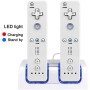 OSTENT Charger Dock Station + 2 Paquetes de baterías compatibles con el Mando a Distancia Nintendo Wii Color Blanco