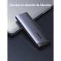 UGREEN Carcasa SSD M.2 NVMe PCIe USB C 3.2 Gen 2 10Gbps UASP Compatible con 4TB M/M+B Key 2230/2242/2260/2280, Caja para Disco