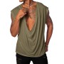 Runcati Camiseta sin mangas para hombre, cuello en V profundo, camiseta para hombre, verano, tiempo libre, playas de arena