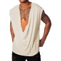Runcati Camiseta sin mangas para hombre, cuello en V profundo, camiseta para hombre, verano, tiempo libre, playas de arena