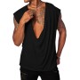 Runcati Camiseta sin mangas para hombre, cuello en V profundo, camiseta para hombre, verano, tiempo libre, playas de arena