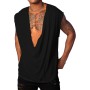 Runcati Camiseta sin mangas para hombre, cuello en V profundo, camiseta para hombre, verano, tiempo libre, playas de arena