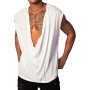 Runcati Camiseta sin mangas para hombre, cuello en V profundo, camiseta para hombre, verano, tiempo libre, playas de arena
