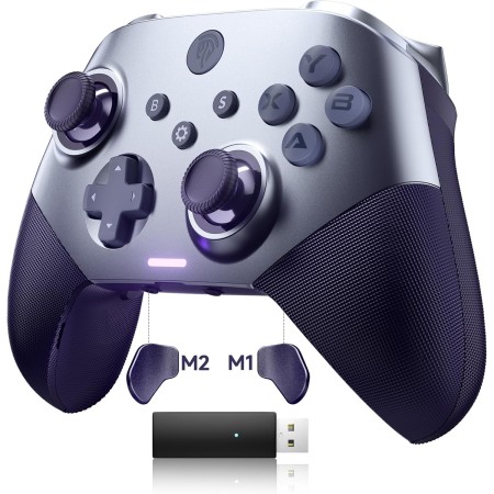 EasySMX X10 Mando PC Inalambrico con Botones Mecánicos- Carcasa Facial Magnética Reemplazable DIY- Hall Joystick- Hall Trigger-