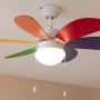 Cecotec Ventilador de Techo con Luz EnergySilence Aero 360 Black&Wood. 50W, Diámetro 36” (92cm), 3 Velocidades, 6 Aspas