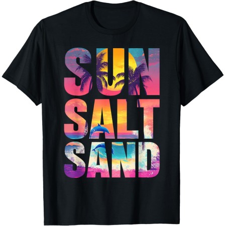 Sal Sol Arena Verano Playa Vibes Familia Vacaciones Retro Divertido Camiseta
