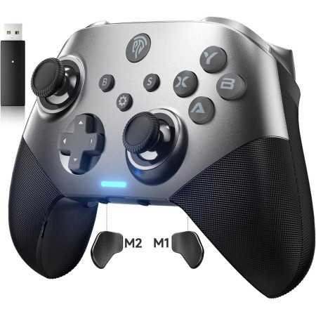 EasySMX X10 Mando PC Inalambrico con Botones Mecánicos- Carcasa Facial Magnética Reemplazable DIY- Hall Joystick- Hall Trigger-