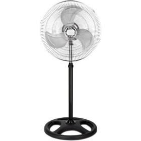 DK HOME Ventilador de Pie, 45,7 cm, 80W, 3 Velocidades, Altura Regulable, Oscilación 120°, Negro