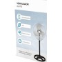 DK HOME Ventilador de Pie, 45,7 cm, 80W, 3 Velocidades, Altura Regulable, Oscilación 120°, Negro