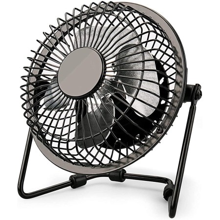 TIENDA EURASIA - Ventilador Usb de Sobremesa | Negro | Sistema Silencioso y Potente | 2,5 W | Inclinación 180 Grados |