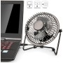 TIENDA EURASIA - Ventilador Usb de Sobremesa | Negro | Sistema Silencioso y Potente | 2,5 W | Inclinación 180 Grados |