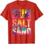 Sal Sol Arena Verano Playa Vibes Familia Vacaciones Retro Divertido Camiseta