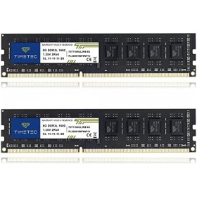 Timetec 16GB Kit(2x8GB) DDR3L / DDR3 1600MHz (DDR3L-1600) PC3L-12800 / PC3-12800 Non-ECC Unbuffered 1.35V / 1.5V CL11 2Rx8 Dual