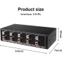 Conmutador de audio, conmutador de audio 4 en 1 salida, interruptor de audio auxiliar de 3,5 mm + RCA L/R, conmutador de audio