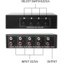 Conmutador de audio, conmutador de audio 4 en 1 salida, interruptor de audio auxiliar de 3,5 mm + RCA L/R, conmutador de audio