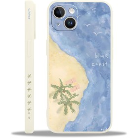 Yoedge Funda para iPhone 13 Verano, Fina Silicona Carcasa con Lindo Playa de Arena Summer Dibujos Cover para Mujer Niñas,