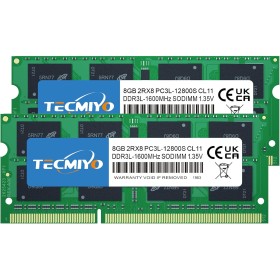 TECMIYO 16GB DDR3 (2x8GB) PC3L-12800S Sodimm 1600 DDR3 / DDR3L 1600MHz CL11 PC3-12800 RAM 1.35V/1.5V 204Pin Non-ECC Unbuffered