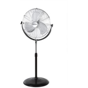 Orbegozo PWS 1950 - Ventilador de pie industrial, 3 velocidades, aspas metálicas, asa de transporte, 155 W, negro y plateado
