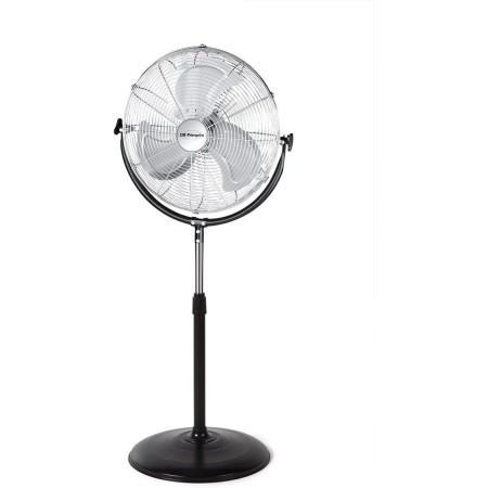 Orbegozo PWS 1950 - Ventilador de pie industrial, 3 velocidades, aspas metálicas, asa de transporte, 155 W, negro y plateado