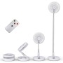 Primevolve Ventilador de Pie Portátil con Remoto,NO-Rotación-8'' Plegable Suelo/Mesa Ajustable,7200mAh USB C Ventilador para