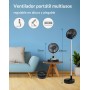 Primevolve Ventilador de Pie Portátil con Remoto,NO-Rotación-8'' Plegable Suelo/Mesa Ajustable,7200mAh USB C Ventilador para